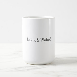 Mug Élégante calligraphie minimaliste mariage noir bla