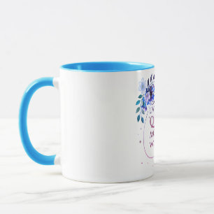Mug Élégante citation artistique florale en or