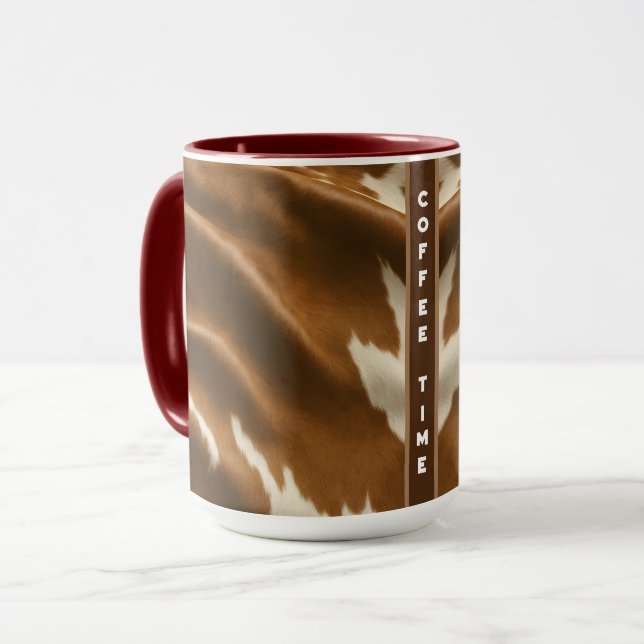 Mug Élégante collection moderne de vache Faux cuir (Devant gauche)