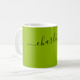 Mug Élégante couleur verte pomme moderne personnalisée