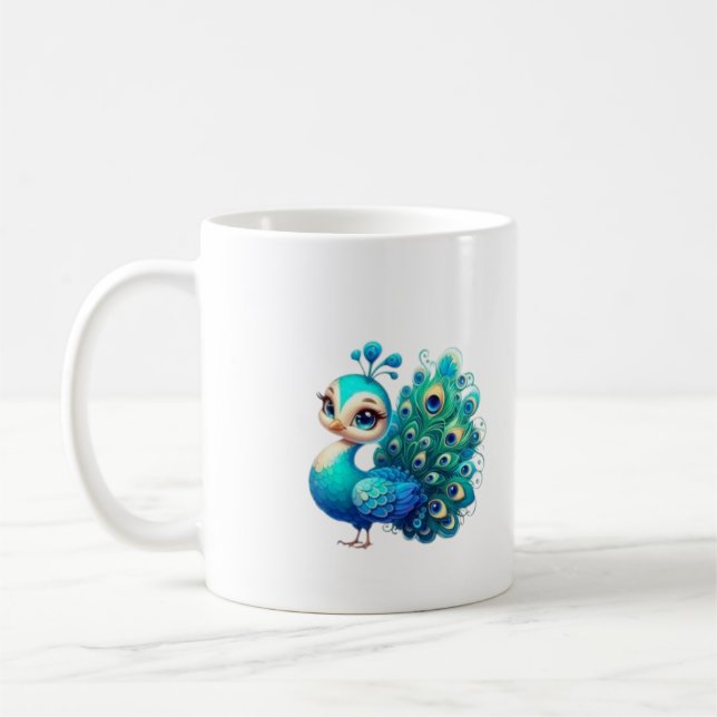Mug Elégante Coupe de Conception de Peacock (Gauche)