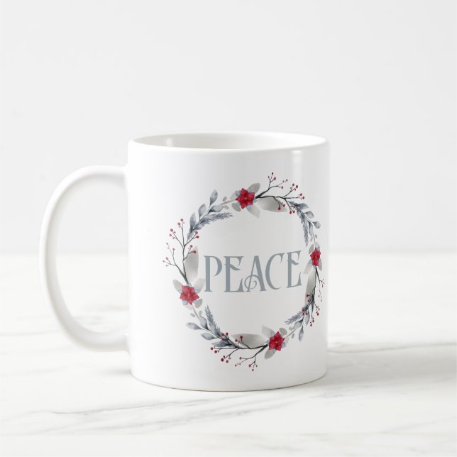 Mug Élégante couronne rouge argent paix (Gauche)