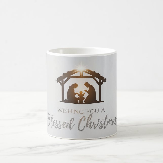 Mug Elégante crèche Carte de Noël (Centre)