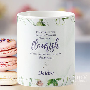 Mug Élégante écriture Fleur sauvage personnalisée