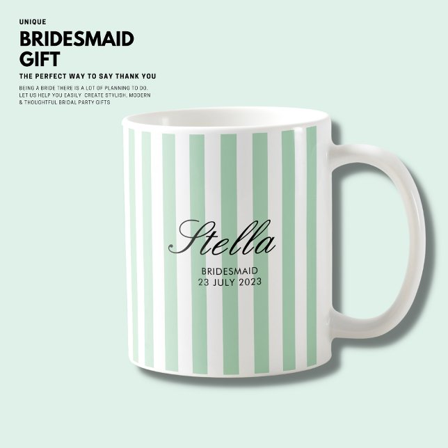 Mug Élégante Élégante Élégante Écran Vert Rayures Brid (Créateur téléchargé)