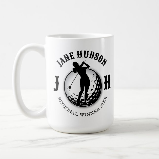 Mug Elégante femme Golf Monogramme Design (Gauche)