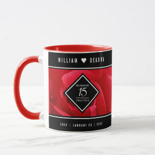 Mug Élégante fête du 15e anniversaire du Mariage Rose