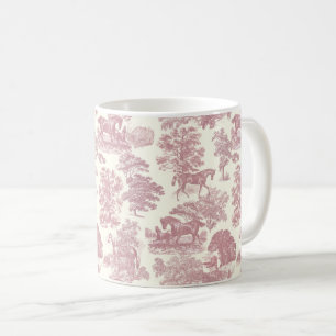 Mug Élégante Fille Chic Cheval Rose Arbres Toile