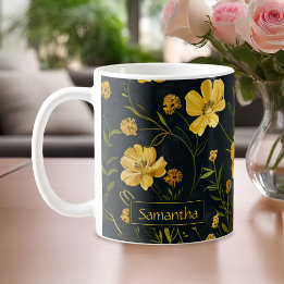 Mug Élégante Fleur Beurre Jaune