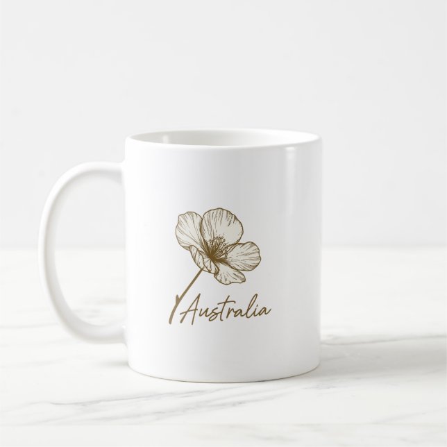 Mug Élégante Fleur d'Acacia Doré Jour de l'Australie 2 (Gauche)
