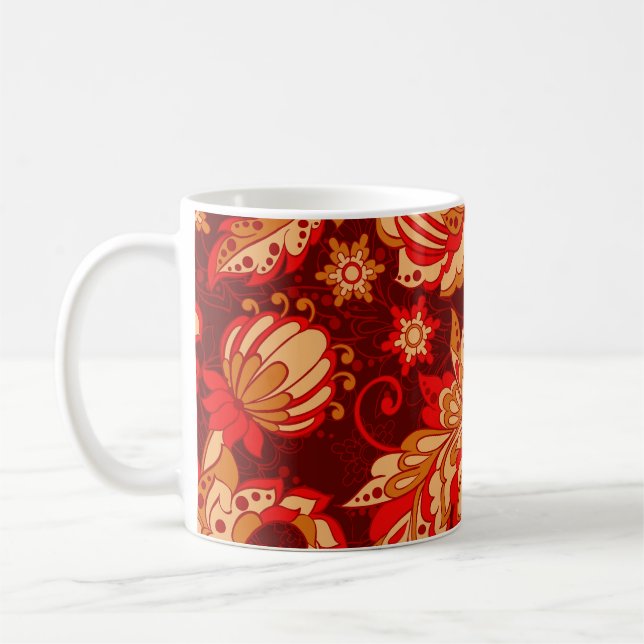 Mug Elégante Fleurs Ethniques Motif sans couture (Gauche)