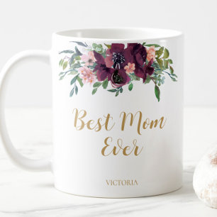 Mug Elégante Floral Meilleure Maman Jamais