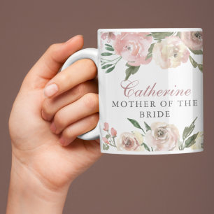 Mug Élégante florale rose coutume mère de la mariée