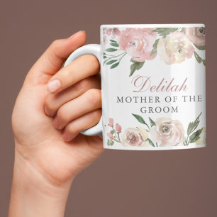 Mug Élégante florale rose sur mesure Mère de la chambr