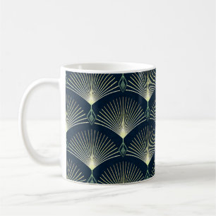 Mug Elégante Géométrie : Bleu Art Déco.