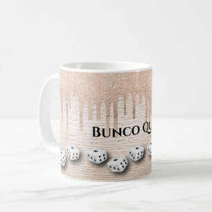 Mug Élégante Girly Sparkle Dice Bunco Monogramme