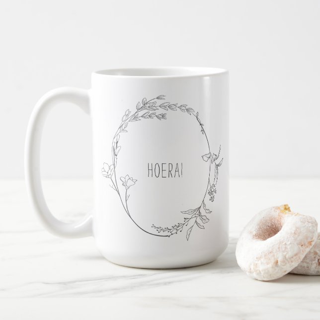 Mug Elegante Hoera je deviens ton annonce Tante Mok (Avec donut)