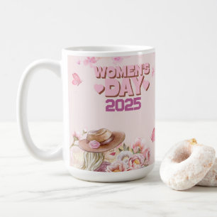 Mug Elégante Journée des Femmes 2025 avec design flora