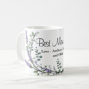 Mug Elégante Lavande Eucalyptus Meilleure Maman Jamais