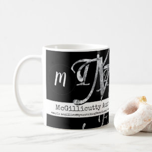 Mug Élégante lettre pour entreprise personnalisée Noir