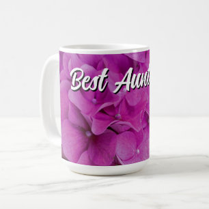 Mug Elégante magenta rose hydrangée florale roses