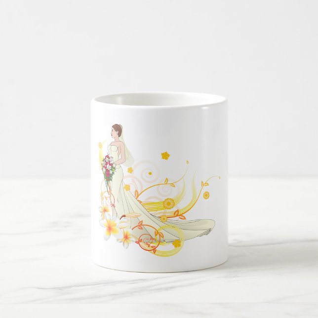 Mug Élégante mariée florale Conception Mariage romanti (Créateur téléchargé)