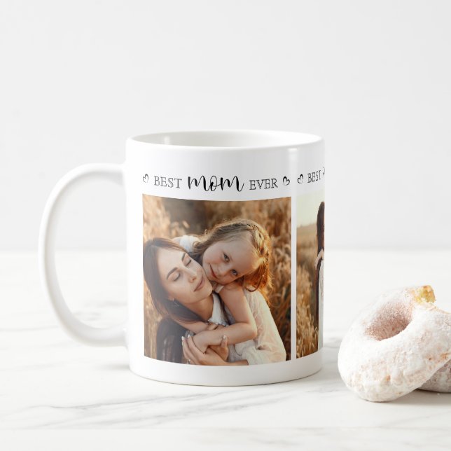 Mug Élégante Meilleure Maman Jamais Personnalisée Phot (Avec donut)