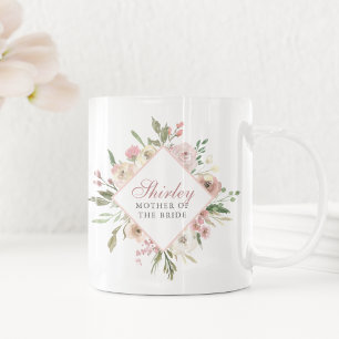 Mug Élégante mère de la mariée Floral Blush rose
