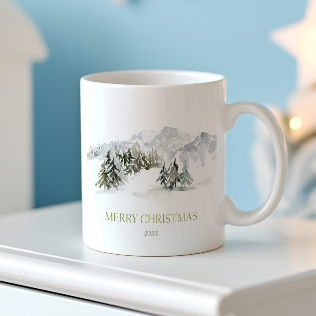 Mug Élégante montagne d'hiver Noël (Créateur téléchargé)