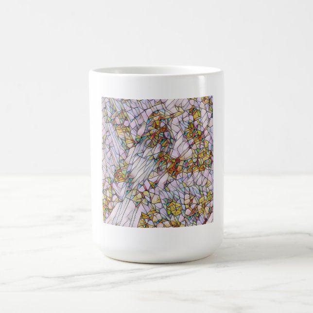 Mug Elégante mosaïque colorée Illustrée Oiseau Art (Centre)