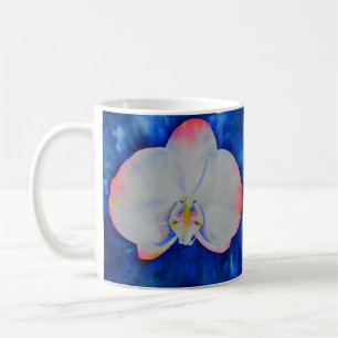 Mug Elégante orchidée d'aquarelle blanche rose
