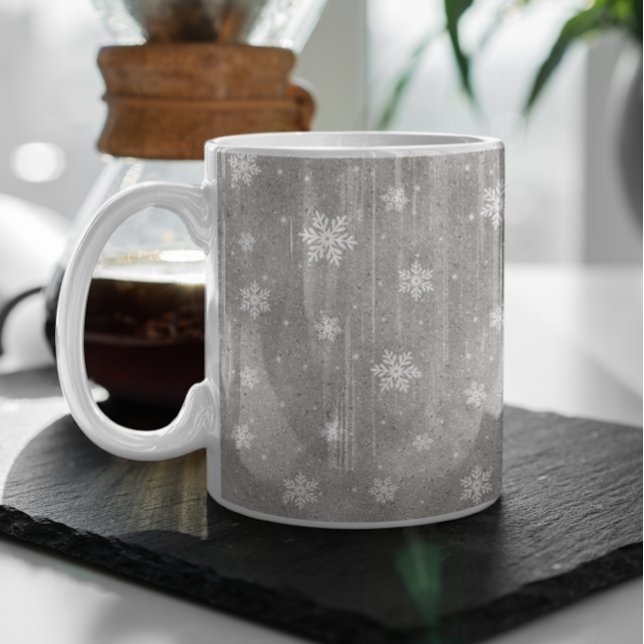Mug Élégante Parties scintillant Argent Stars Snowflak (Créateur téléchargé)