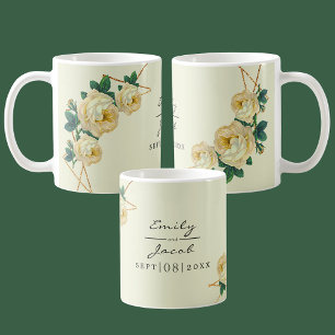 Mug Elégante Parties scintillant or Géométrique Jaune