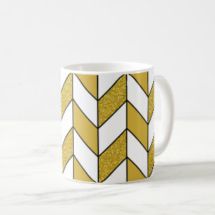 Mug Elégante Parties scintillant or Herringbone Chevro