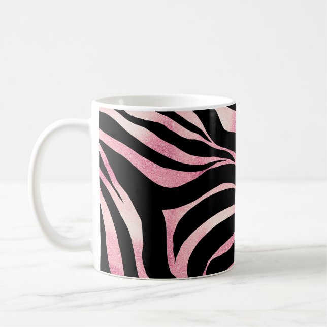 Mug Elégante Parties scintillant Rose or Zebra Black P (Gauche)