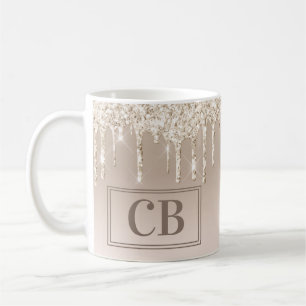 Mug Elégante Pêche - Beige Faux Parties scintillant Mu