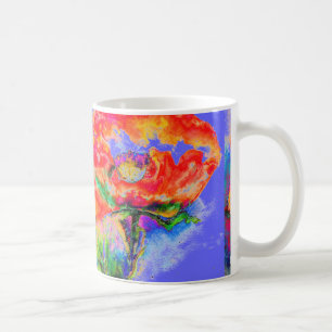Mug Elégante peinture abstraite à l'aquarelle rouge