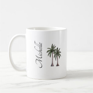 Mug Elégante Plage Tropical Palm Trees Personnalisée