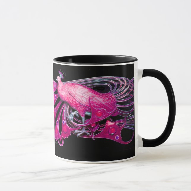 MUG ELÉGANTE PUCE PINK FUCHSIA PEACOCK JEWEL (Droite)