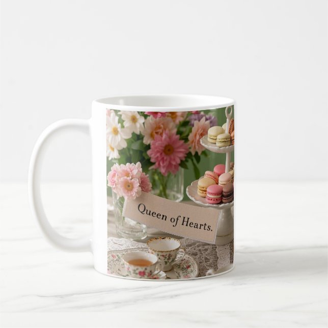 Mug Élégante reine florale des coeurs (Gauche)