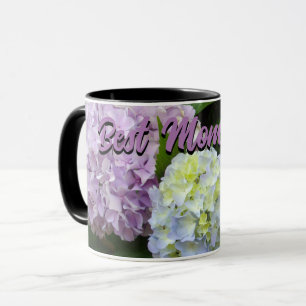 Mug élégante rose violet fleuri Hydrangea meilleure mè