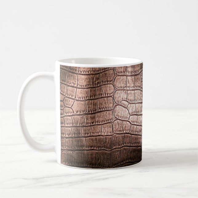 Mug Elégante texture en cuir du soir. (Gauche)