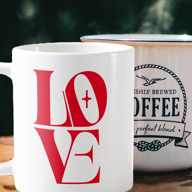 Mug Élégante typographie d'amour rouge (Créateur téléchargé)