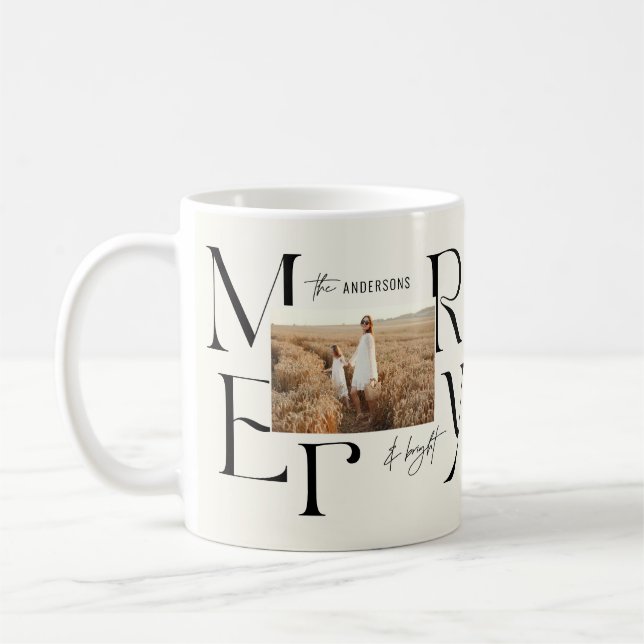 Mug Élégante typographie moderne de Noël joyeux (Gauche)