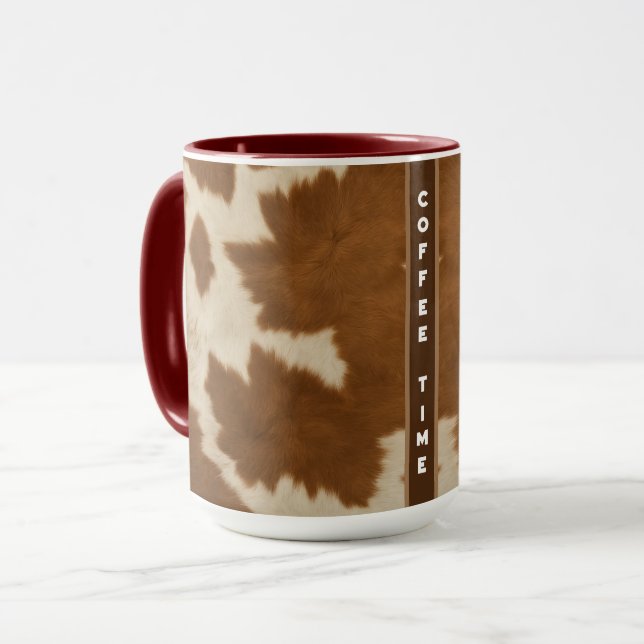 Mug Elégante Vache Faux Cuir Collection tendance (Devant gauche)