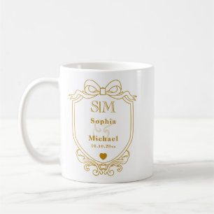 Mug Élégantes Initiales de Monogramme de Mariage Perso