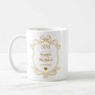 Mug Élégantes Initiales de Monogramme de Mariage Perso