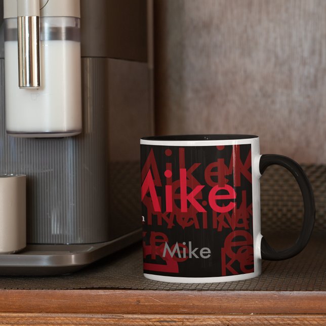 Mug élégants noms motif personnalisé (modern pattern design)