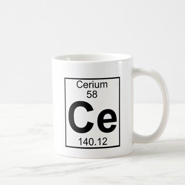 Mug Élément 058 - Ce - cérium (plein) (Droite)