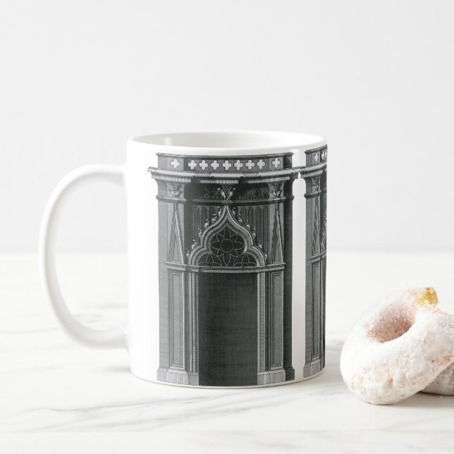 Mug Élément architectural ancien, porte gothique (Avec donut)